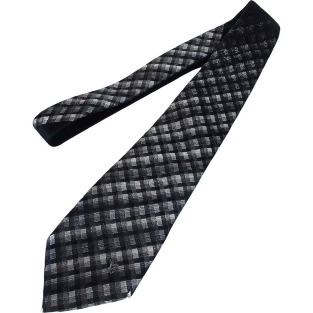 988136ap (S6) Louis Vuitton Tie Black Silk
